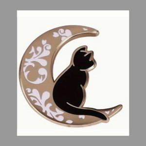 Cat Moon Enamel Pin